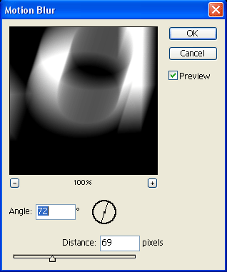 диалоговое окно фильтра Motion Blur