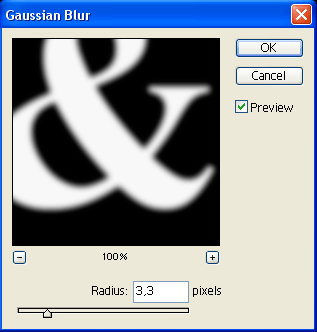 диалоговое окно фильра Gaussian Blur